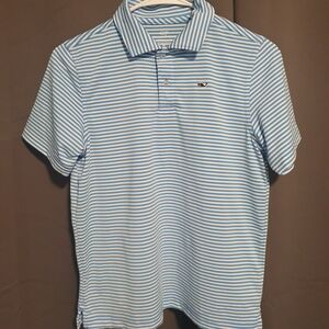 Boy's Blue Striped Polo Shirt